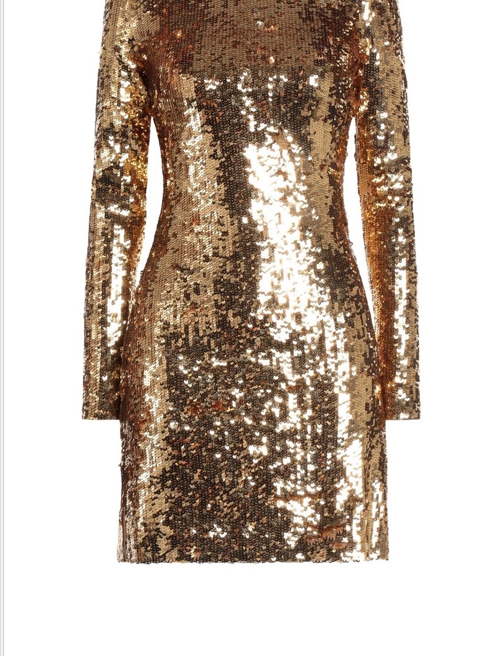 Gold Sequin Long-Sleeve Mini Dress